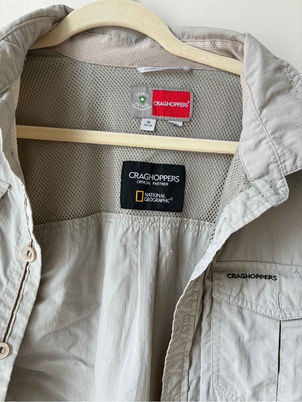 Craghoppers National Geographic Lightweight Travel Shirt - Light Khaki